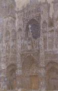 Claude Monet Rouen Cathedral in Overcast Weather painting